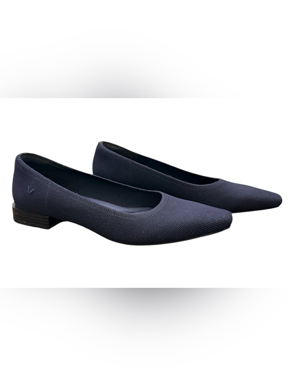 Vivaia Minnie Pro Small Square Toe Heels Navy Blue Size 7-7.5 Classy Low Heels